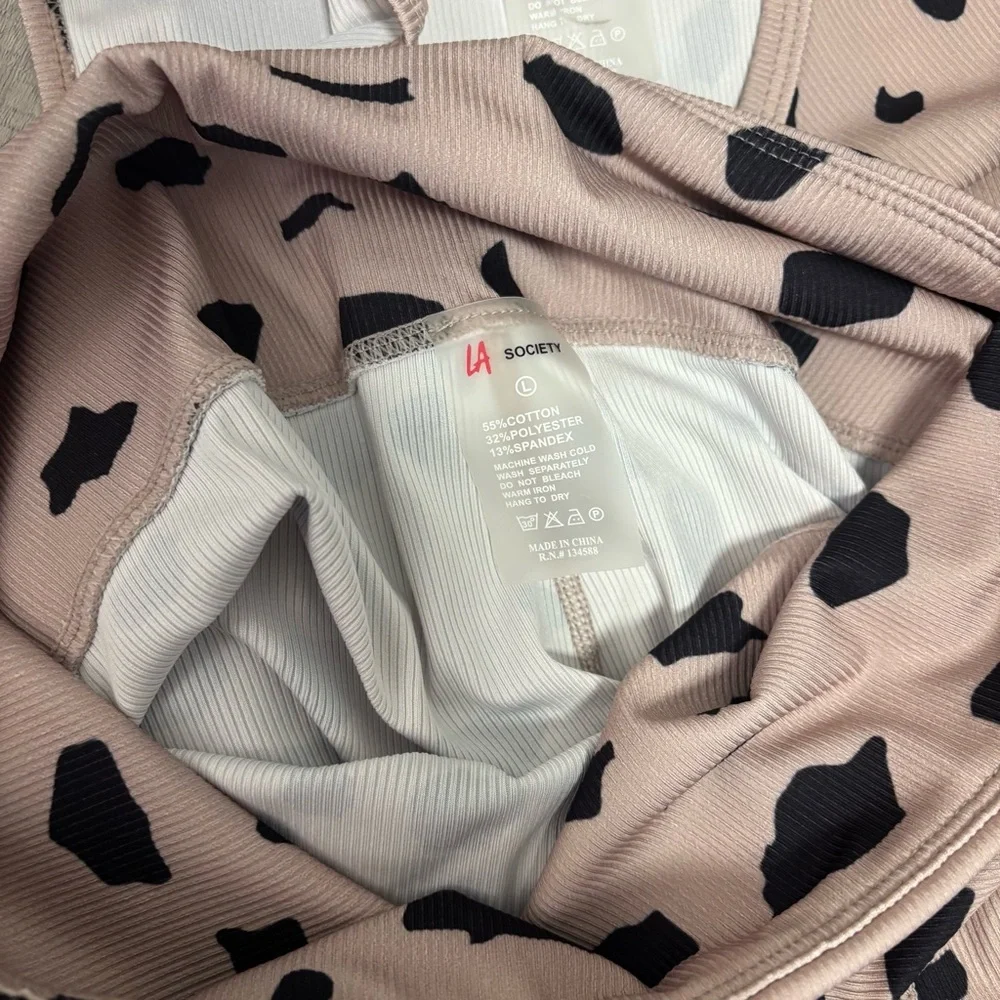 LA Society Blush/Tab Sports Bra with Black Spot Print - Picture 4 of 4